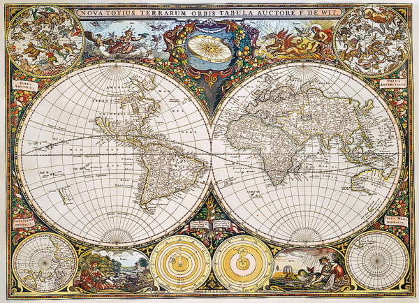 TREFL Medinė dėlionė „Senasis pasaulio žemėlapis“,1000 det.