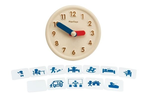 Edukacinė Priemonė - Žaislinis veiksmų laikrodis su kortelėmis - PlanToys