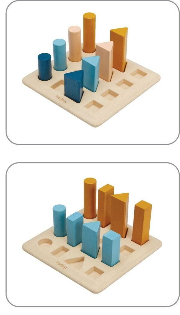 Edukacinė priemonė - Žaislas lentelė su geometrinėmis figūromis. STILINGA - PlanToys