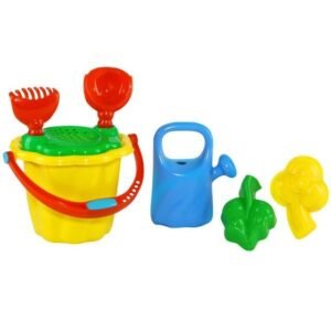 Smėlio žaislų rinkinys su laistytuvėliu 6 elementai