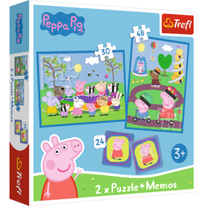 TREFL PEPPA PIG 30+ 48+ 24 memo kortelės, dėlionė-žaidimas „Pepa“