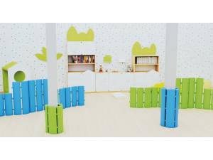 Aukšta minkšta apsauginė tvorelė. Mėlyna. 90 cm Aukšta minkšta apsauginė tvorelė. Mėlyna. 90 cm