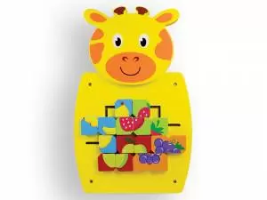 Manipuliacija. Edukacinė siena ŽIRAFA su vaisių dėlionėmis