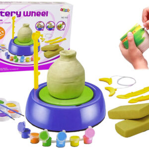 "Pasidaryk pats" keramikos rinkinys su moliu, dažais ir puodų ratu