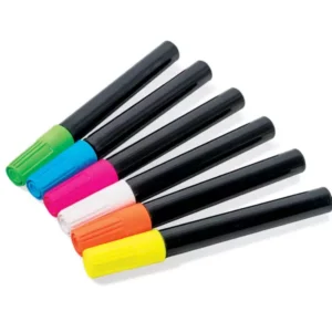 Fluorescenciniai markeriai šviečiančioms lentoms, 6 vnt