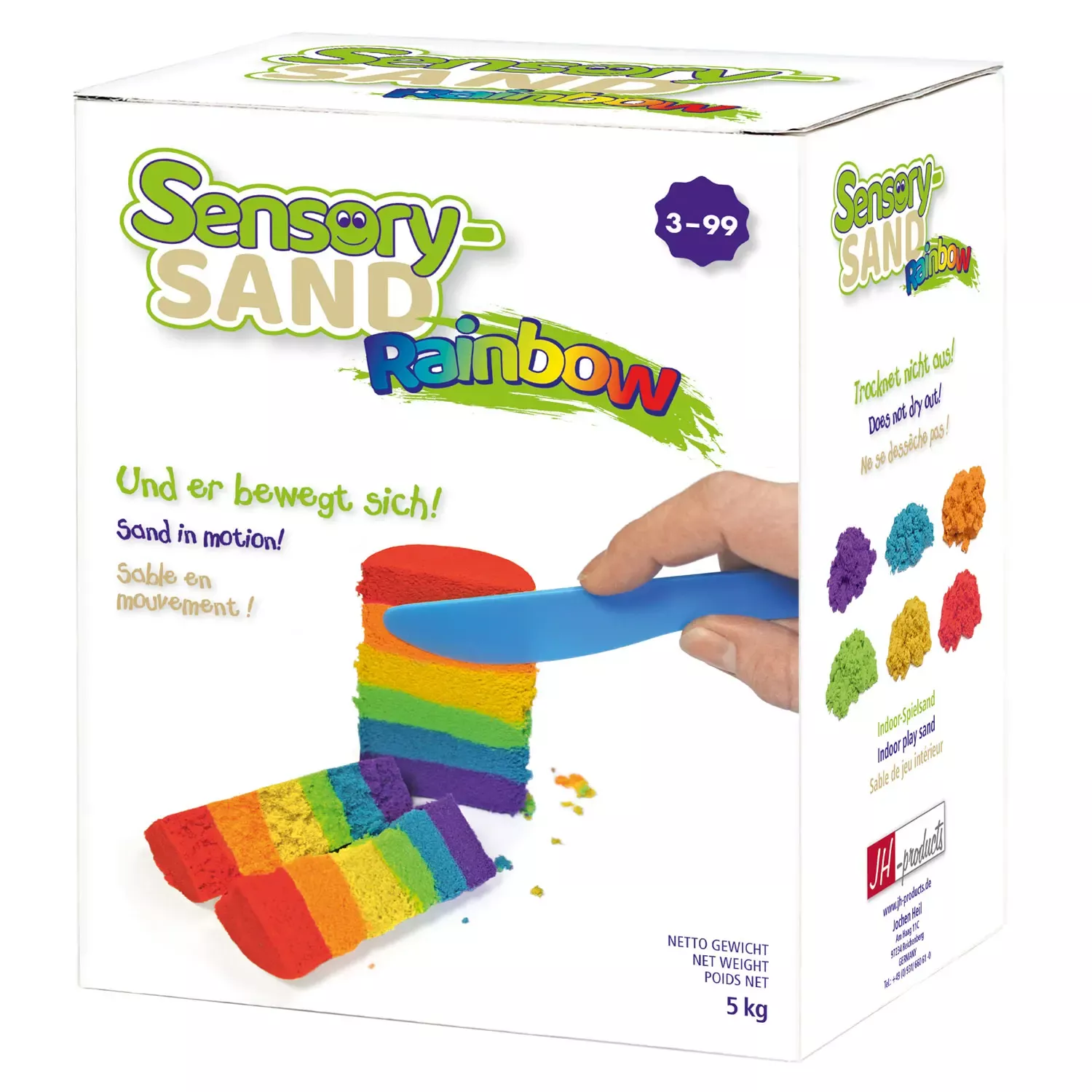 Kinetinis smėlis 5 kg, Sensory Sand, spalvotas